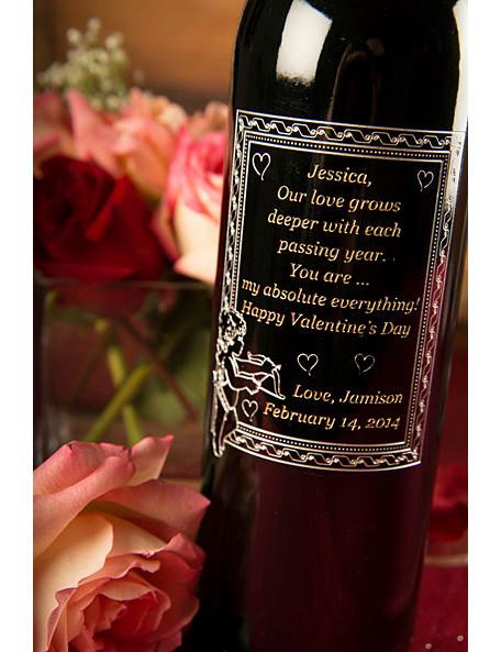 Message on a Bottle Etched Wine