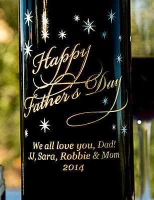 Classic Father's Day Etched Wine
