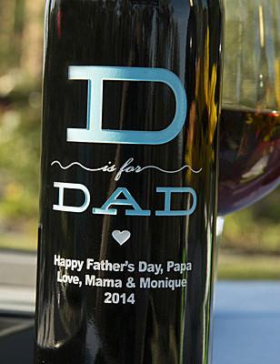 D is for Dad Etched Wine