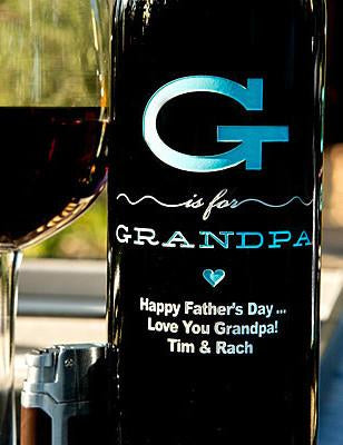 G is for Grandpa Etched Wine