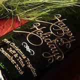 Joyful Happy Holidays Etched Wine