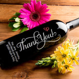 Thank You Heart Etched Wine