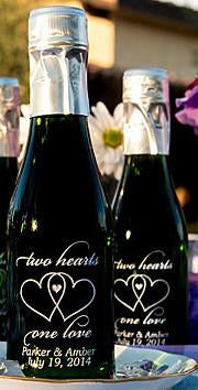 Two Hearts One Love Etched Favor