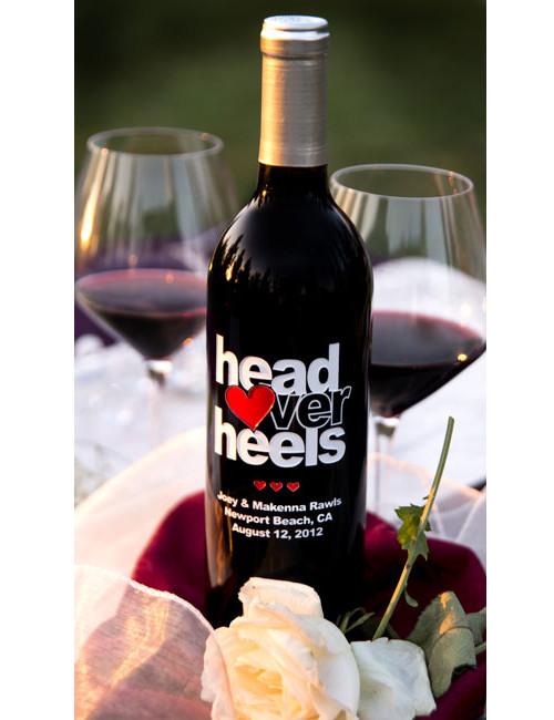 Head Over Heals Etched Wine