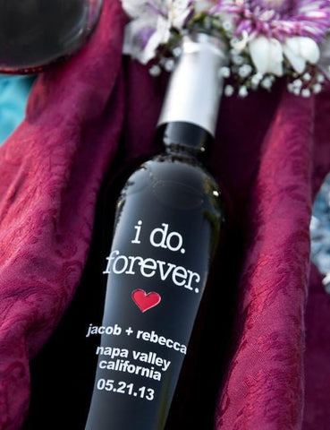 "I Do" Etched Wine