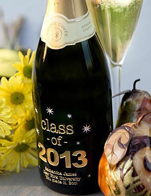"Class of" Graduation Etched Wine