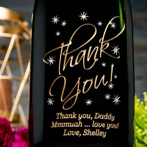 Thank You in the Stars Etched Wine
