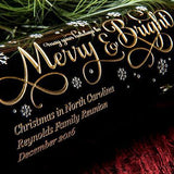Joyful Merry & Bright Etched Wine