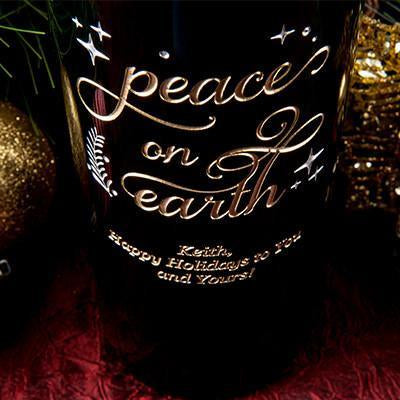 Joyful Peace on Earth Etched Wine
