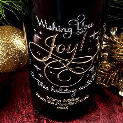 Wishing You Joy Etched Wine